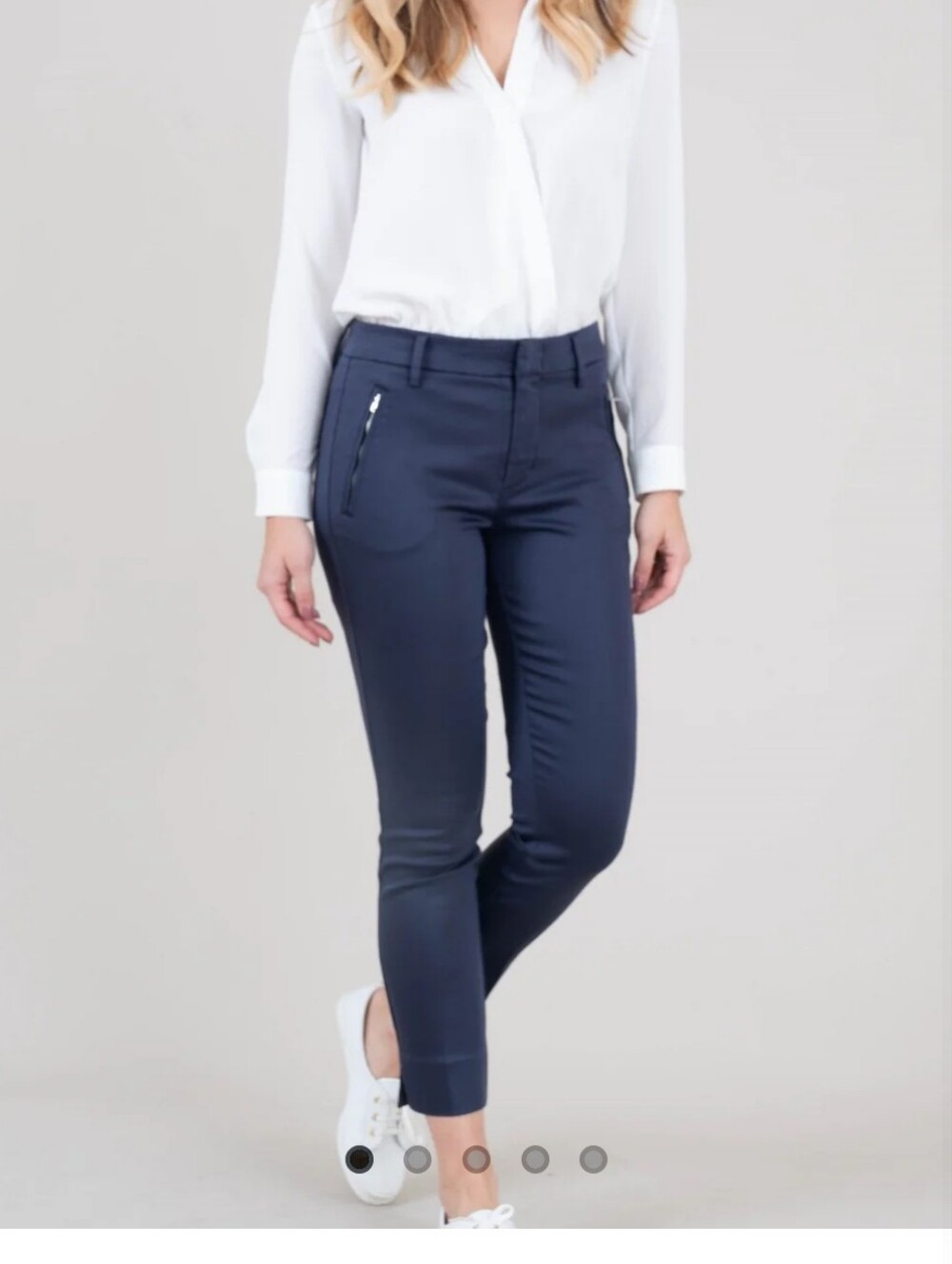 Level 99 Women's Deep Blue Straight-Leg ANKLE PANT